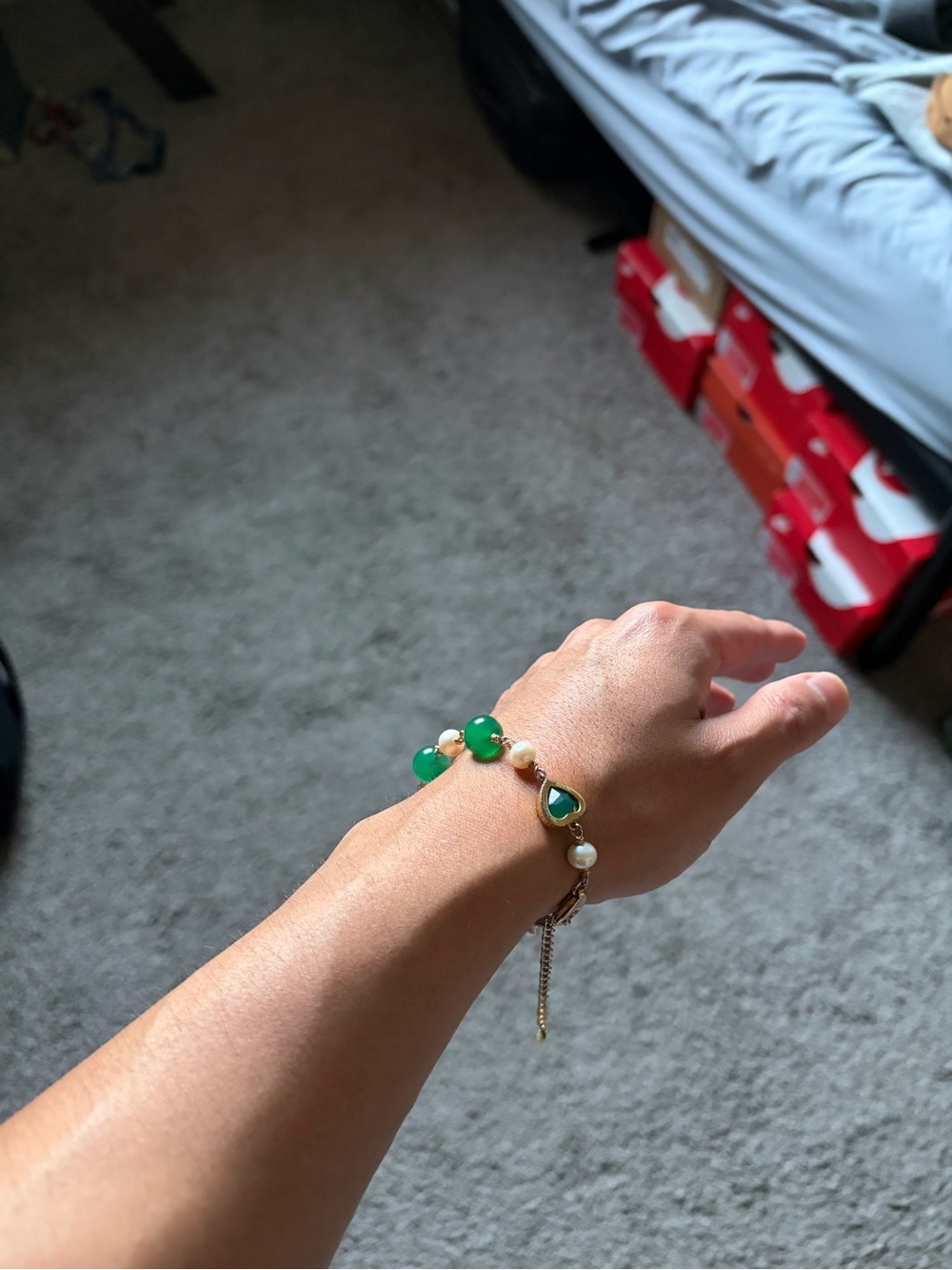 Veert Green Onyx Freshwater Pearl Bracelet